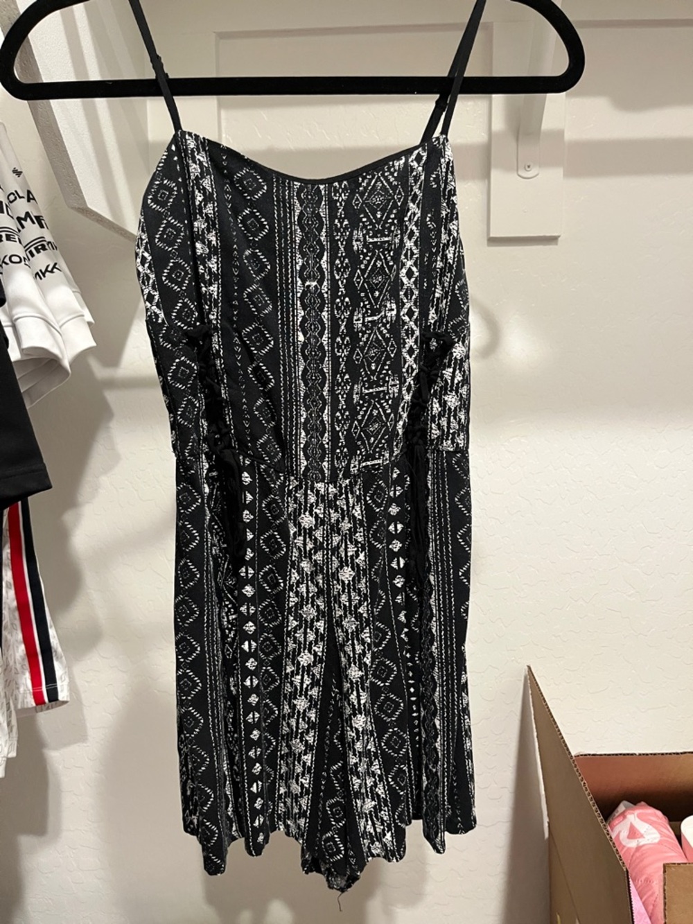 Haute Monde Black & White Printed Mini Romper